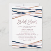 Vrijgezellenfeest Navy Blush en Roos Gold Streamer Kaart (Voorkant)