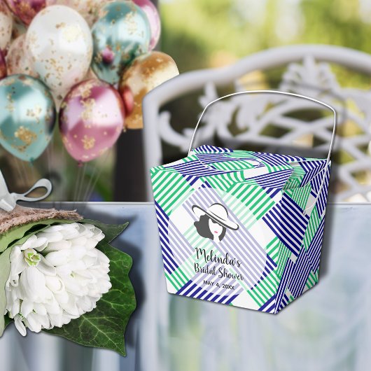 Vrijgezellenfeest Navy Green Stripes Takeout Bedankdoosjes