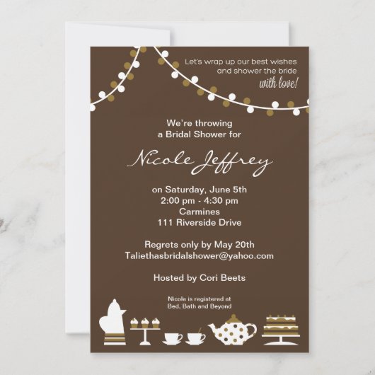 vrijgezellenfeest Nodig chocoladebruin uit, Thea L Kaart (Voorkant)