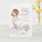 Vrijgezellenfeest nodigt Bride uit in Taupe en Whi Kaart (Gele Bloem)