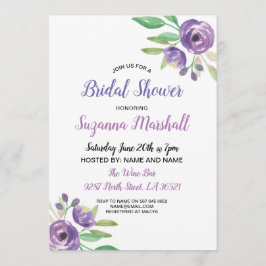 vrijgezellenfeest nodigt Paarse bloem Lila uit Kaart