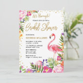 vrijgezellenfeest nodigt roze flamingo tropische F Kaart (Staand voorkant)