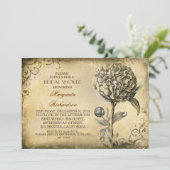  vrijgezellenfeest nodigt uit met pioenenenbloei kaart (Staand voorkant)