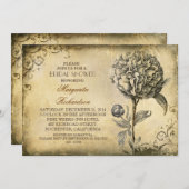  vrijgezellenfeest nodigt uit met pioenenenbloei kaart (Voorkant / Achterkant)