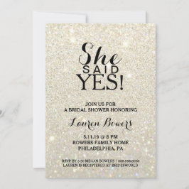 Vrijgezellenfeest nodigt uit - ze zei ja White Gol Kaart