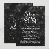 Vrijgezellenfeest nodigt uit - ze zei ja zwart kaart (Voorkant / Achterkant)