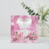 Vrijgezellenfeest nodigt wit roze corset 2 uit kaart (Staand voorkant)