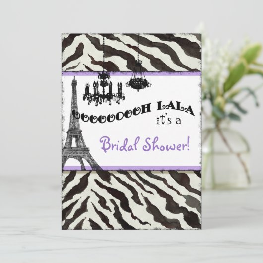 vrijgezellenfeest nodigt Zebra uit, Eiffeltoren Kaart (Staand voorkant)