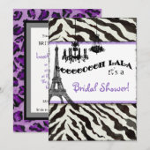 vrijgezellenfeest nodigt Zebra uit, Eiffeltoren Kaart (Voorkant / Achterkant)