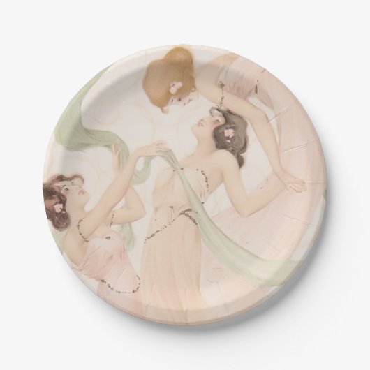  Vrijgezellenfeest Nouveau Mayflies Papieren Bordje (Voorkant)