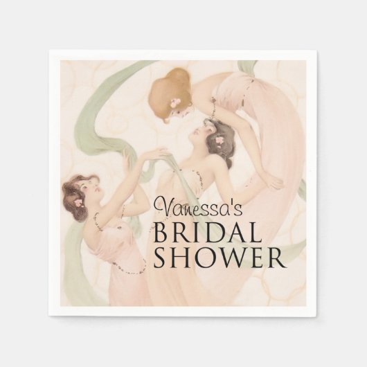  Vrijgezellenfeest Nouveau Mayflies Servetten (Voorkant)