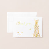 Vrijgezellenfeest of trouwjurk Dank u Folie Kaarten (Voorkant met envelop)