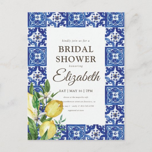 Vrijgezellenfeest olievlek Blauwe Middellandse Ze Uitnodiging Briefkaart (Voorkant)