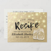 Vrijgezellenfeest Ontvang Mason Jar String Lights  Uitnodiging Briefkaart (Voorkant / Achterkant)