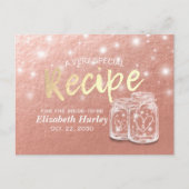 Vrijgezellenfeest Ontvang Paar Mason Jars Roos Gol Uitnodiging Briefkaart (Voorkant)