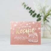 Vrijgezellenfeest Ontvang Paar Mason Jars Roos Gol Uitnodiging Briefkaart (Staand voorkant)