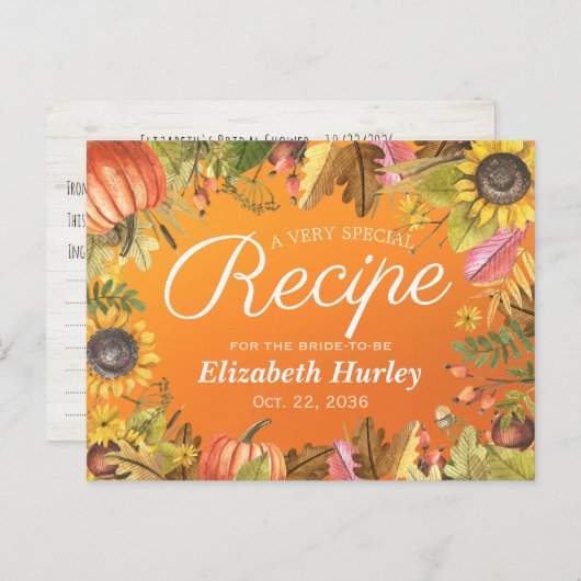 Vrijgezellenfeest Ontvangt herfst Maple laat pompo Uitnodiging Briefkaart (Voorkant / Achterkant)