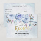 Vrijgezellenfeest Ontvangt Waterverf Floral en ver Uitnodiging Briefkaart (Voorkant / Achterkant)