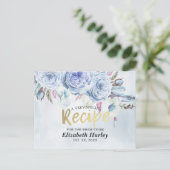 Vrijgezellenfeest Ontvangt Waterverf Floral en ver Uitnodiging Briefkaart (Staand voorkant)