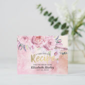 Vrijgezellenfeest Ontvangt Waterverf Floral en ver Uitnodiging Briefkaart (Staand voorkant)