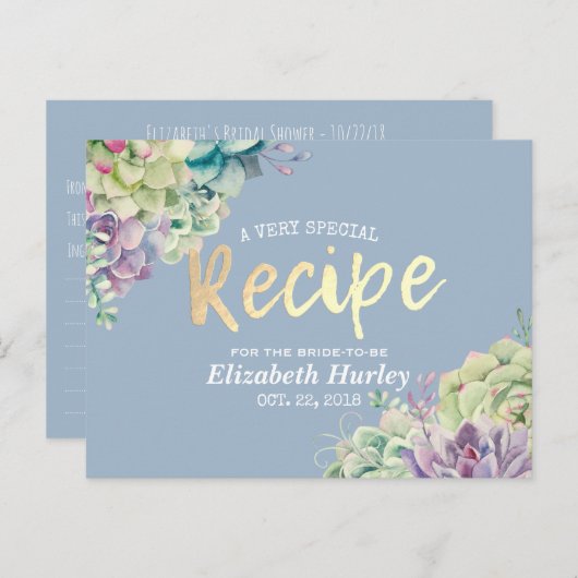 Vrijgezellenfeest Ontvangt Waterverf Succulente Pl Uitnodiging Briefkaart (Voorkant / Achterkant)