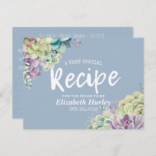 Vrijgezellenfeest Ontvangt Waterverf Succulente Pl Uitnodiging Briefkaart (Voorkant / Achterkant)