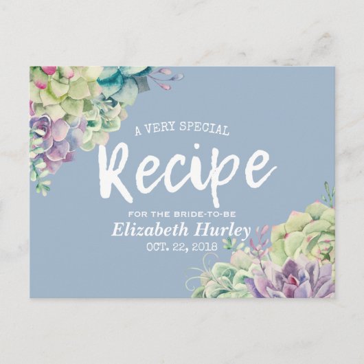 Vrijgezellenfeest Ontvangt Waterverf Succulente Pl Uitnodiging Briefkaart (Voorkant)