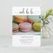 Vrijgezellenfeest Ooh La La Macaron Kaart (Staand voorkant)