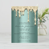 Vrijgezellenfeest op 16e verjaardag van het goud 3 kaart (Staand voorkant)