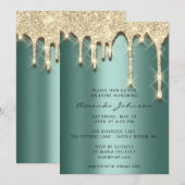 Vrijgezellenfeest op 16e verjaardag van het goud 3 kaart (Voorkant / Achterkant)