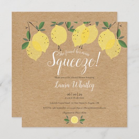 Vrijgezellenfeest op het Rustic Square Main Squeez Kaart (Voorkant / Achterkant)