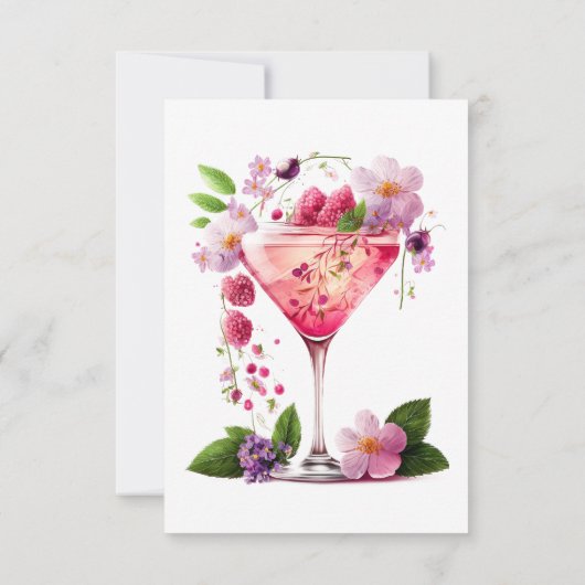 Vrijgezellenfeest op roze roze flora bedankkaart (Achterkant)