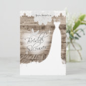 Vrijgezellenfeest op schuurhout met kant & witte d kaart (Staand voorkant)