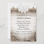 Vrijgezellenfeest op schuurhout met kant & witte d kaart (Achterkant)