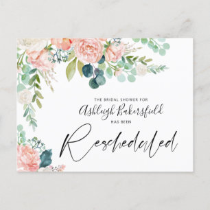 Vrijgezellenfeest opnieuw gecheduliseerd Roze Flor Aankondigingskaart