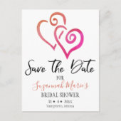 Vrijgezellenfeest Opslaan Datum Oranje roze harten Aankondigingskaart (Voorkant)