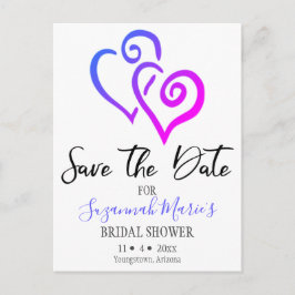 Vrijgezellenfeest Opslaan Datum roze blauwe harten Aankondigingskaart