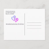 Vrijgezellenfeest Opslaan Datum roze blauwe harten Aankondigingskaart (Achterkant)