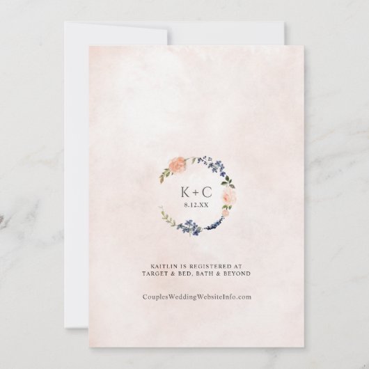 Vrijgezellenfeest Oranje Blauwe Peonies Botanische Kaart (Achterkant)