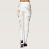 vrijgezellenfeest, oranje botanische bloembloem leggings (Achterkant)