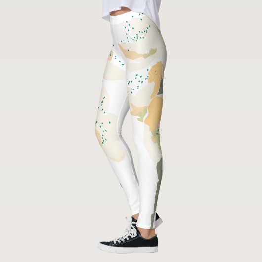 vrijgezellenfeest, oranje botanische bloembloem leggings (Links)