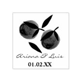 Vrijgezellenfeest Oranje Citrus Hand Drawn Rubberstempel (Afrduk)