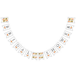 Vrijgezellenfeest oranje geel leuke bloemenbruilof vlaggetjes