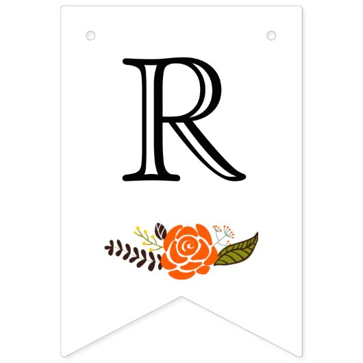 Vrijgezellenfeest oranje geel leuke bloemenbruilof vlaggetjes (Derde vlag)