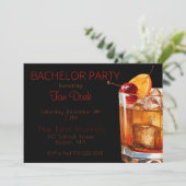 vrijgezellenfeest ouderwetse Drink Kaart (Staand voorkant)