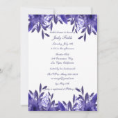 Vrijgezellenfeest Paars Blauwe Floral Kaart (Voorkant)