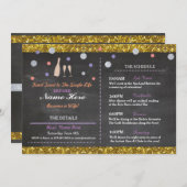 vrijgezellenfeest Paars Chalk Itinerary Bacheloret Programmakaart (Voorkant / Achterkant)