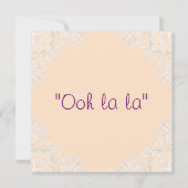 Vrijgezellenfeest Paars corset en White Lace Linge Kaart (Achterkant)