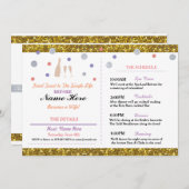 vrijgezellenfeest Paars Gold Itinerary Bachelorett Programmakaart (Voorkant / Achterkant)