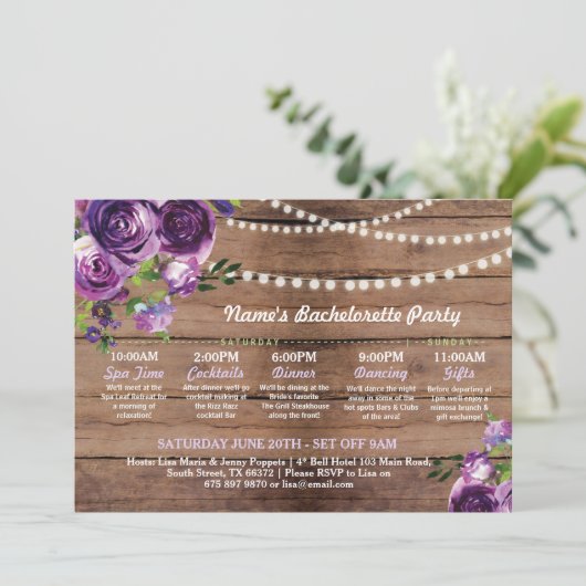 vrijgezellenfeest Paars landverlichting Kaart (Staand voorkant)